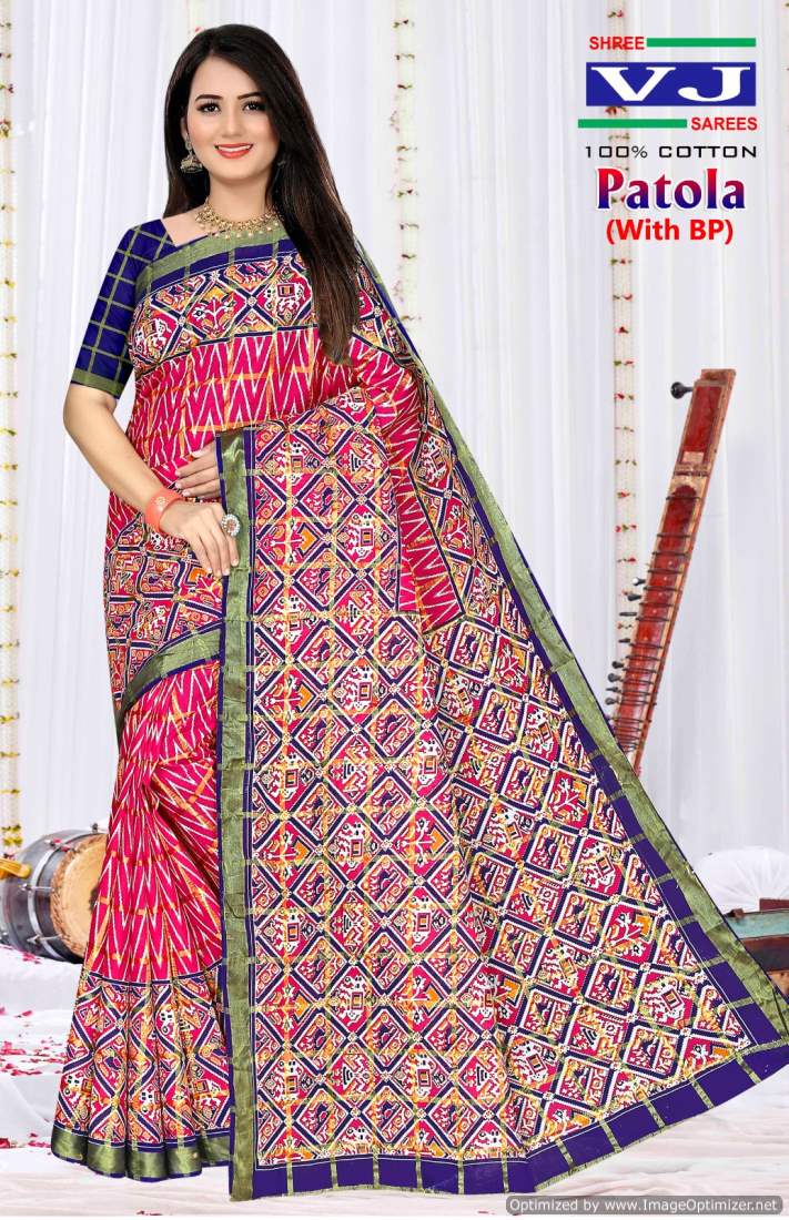 Shree Vj Patola Printed Cotton Daily Wear Sarees Wholesale Suppliers In Mumbai
